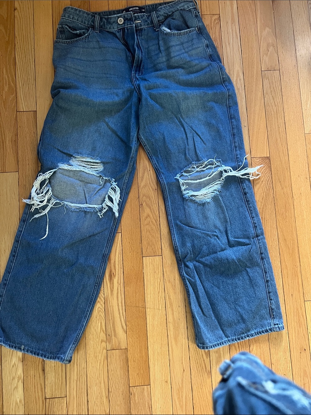 Hollister Distressed High-Rise Blue Jeans